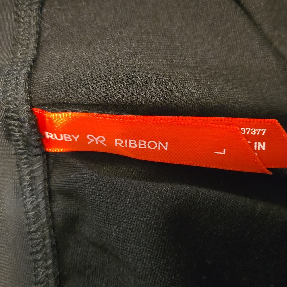 Ruby Ribbon Black Tuxedo Trim Leggings Size Large NWOT - Picture 8 of 9
